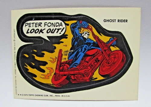 1975 GHOST RIDER STICKER Vintage Topps Marvel Comic Book Super Heroes Card Hero
