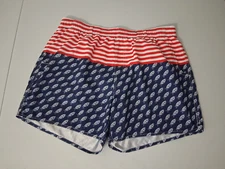 AFTCO Men’s Swim Trunks Captain Volley Midnight American Flag Shorts XL USA