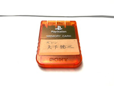 Tested  Official Orange w/ Sticker Playstation 1 Memory Card for Japan/US PS1