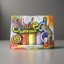 Ja-Ru 3509 Assorted Colors Sidewalk Chalk with Reusable Storage Box (Pack of 2)