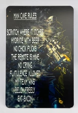 MAN CAVE  RULES  /Aluminum Sign  8" x 12"