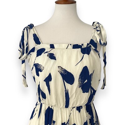 Jason Wu Collective Blue Floral Tie Strap Crepe Midi Dress Size 6 | eBay