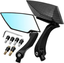 Motorcycle 8MM 10MM Black Edge Cut Blade Style Carbon Rear Mirrors set