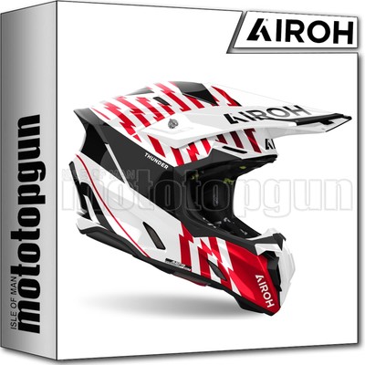 AIROH MOTORCYCLE CROSS HELMET TW3T55 TWIST 3 THUNDER RED GLOSS SIZE M