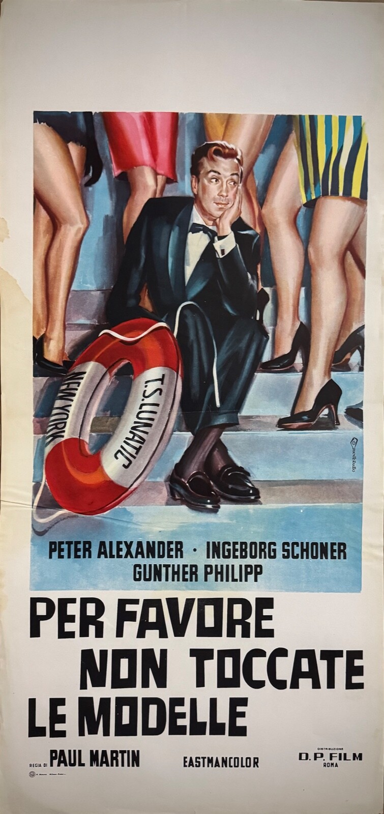 Locandina originale film Per favore non toccate le modelle (1960) - Regia di Paul Martin