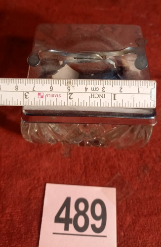 vintage Lidded, glass sugar bowl with internal sprung tongs - Picture 2 of 3