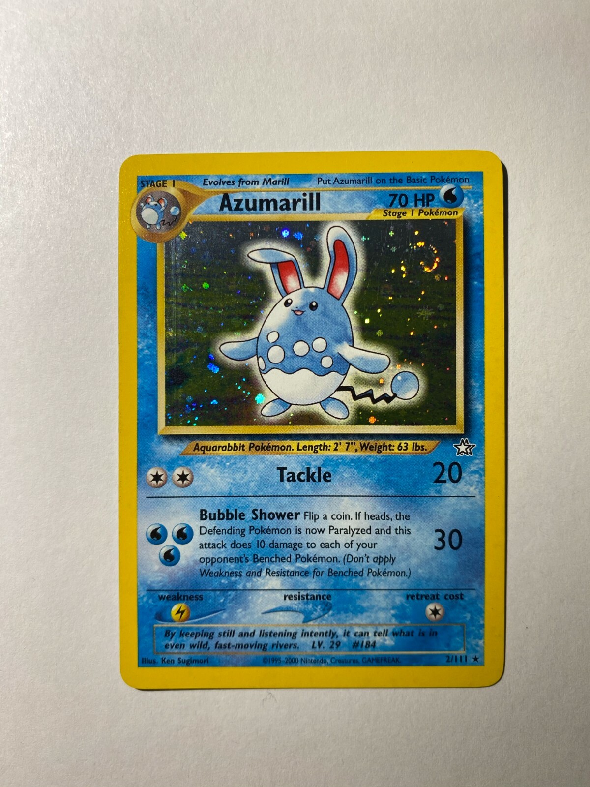 marilla outdoor furniture on Pokemon Card Azumarill 2 111 Neo Genesis Holo Rare With Swirl Lp Ebay