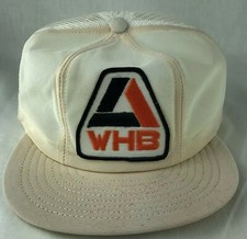 WHB Patch SnapBack Trucker Mesh Hat Louisville USA White Farm Ag Vintage