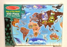 Melissa  Doug 500 Piece Jigsaw Puzzle -  Map of the World  - 3171 - New/Sealed
