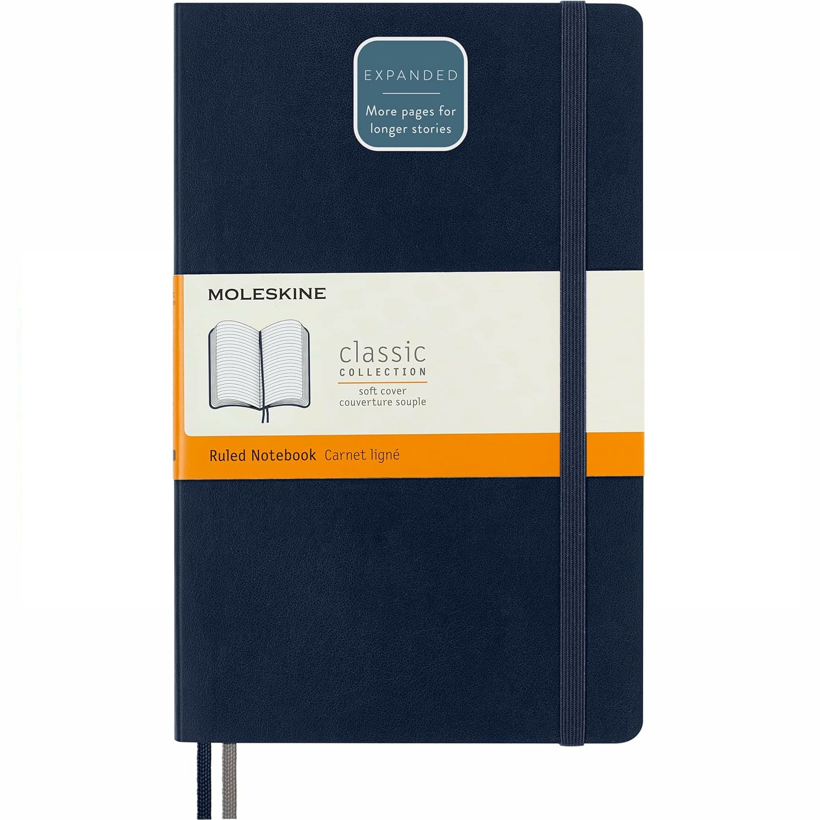 Moleskine Classic Expanded Soft Cover Large Notebook - Sapphire Blue - Ruled
