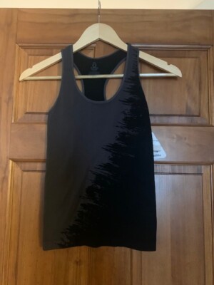 NWT Phat Buddha Women s  Sleeveless Racerback Yoga Tank Top Black & Grey Sz XS