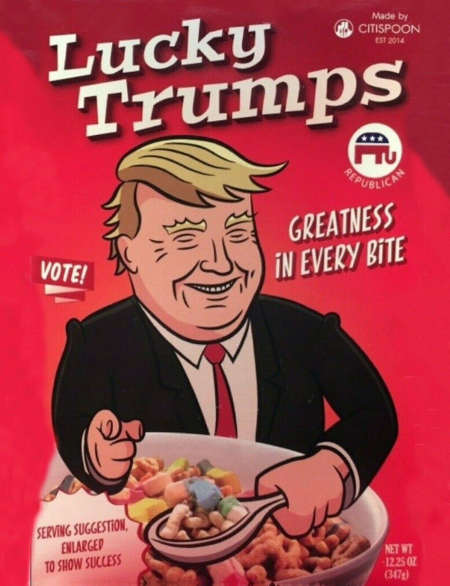 Donald Trump Lucky Trumps Cereal, Flexible Toolbox/Refrigerator