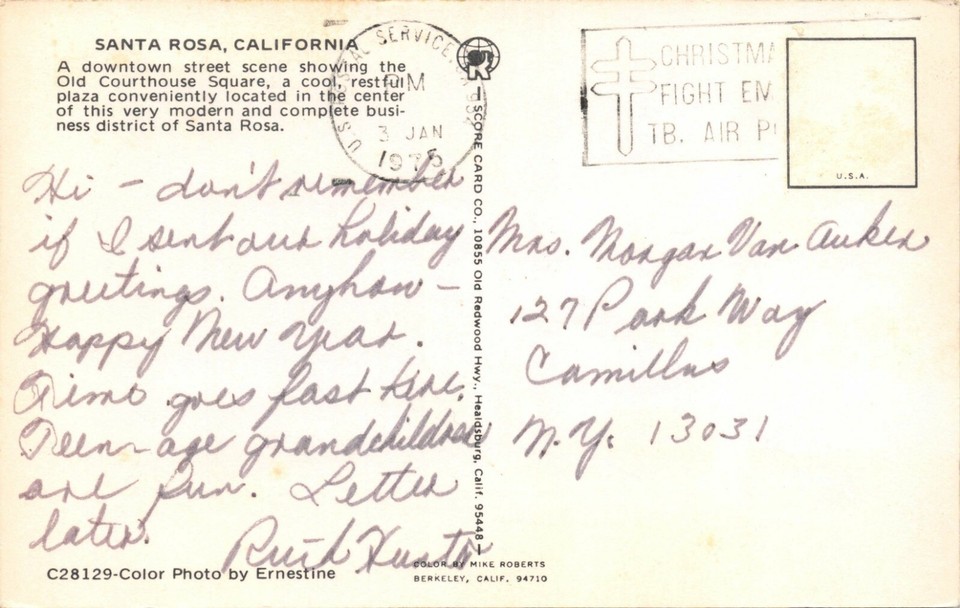 SANTA ROSA CADOWNTOWN STREET SCENE STORESOLD COURTHOUSE SQUARE 1975