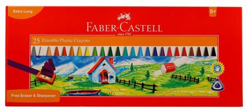 Faber-Castell Erasable Plastic Crayons Gift Set(Pack of 25 Assorted Colour) - Picture 1 of 3