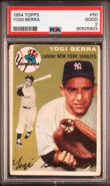 1954 Topps # 50 YOGI BERRA - PSA 2 - HOF NEW YORK YANKEES VINTAGE