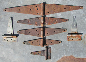 PRIMITIVE BARN STRAP HINGE LOT FARMHOUSE VINTAGE FARM GATE DOOR DECOR ANTIQUE