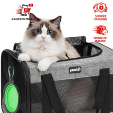 Faltbare Hundetasche für Auto und Reisen, atmungsaktives Netzgewebe, grau