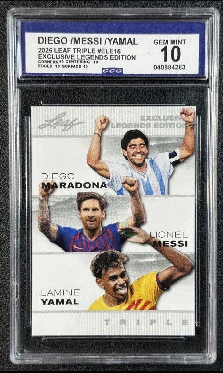 LIONEL MESSI RONALDO PELE CCG 10 2024 LEAF EXCLUSIVE LEGENDS EDITION #ELE-15 283 view 5