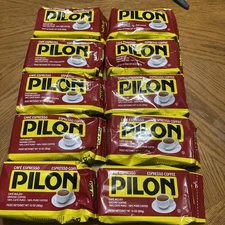 Lot Of 10 Cafe Pilon Espresso Coffee Dark Roast 10 oz Brick FREE SHIPPING