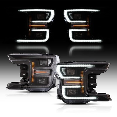 VLAND Black LED Headlights For 2018-2020 Ford F-150 XLT XL SSV King Front Lamps