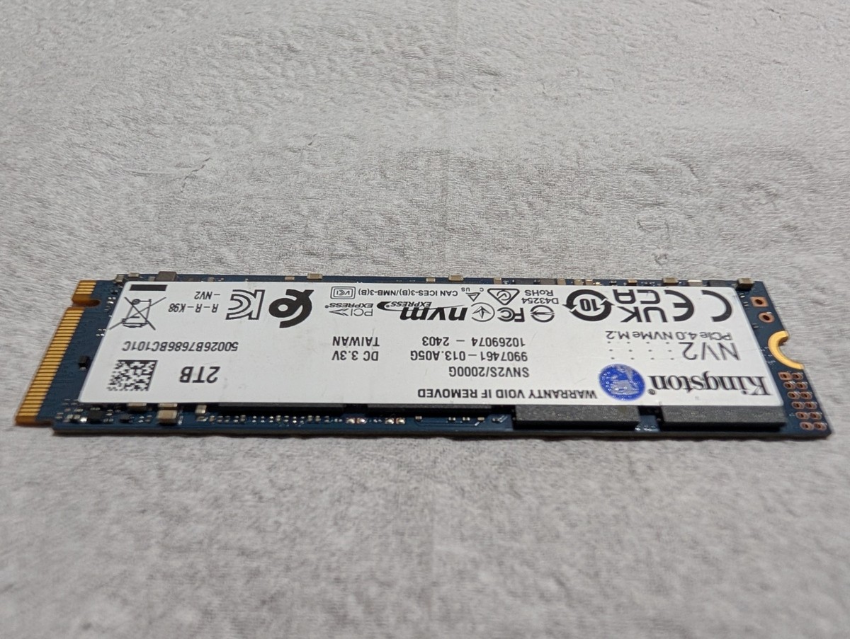 Kingston NV2 2TB Internal SSD SNV2S/2000G PCIe4 Gen4x4 NVMe M.2