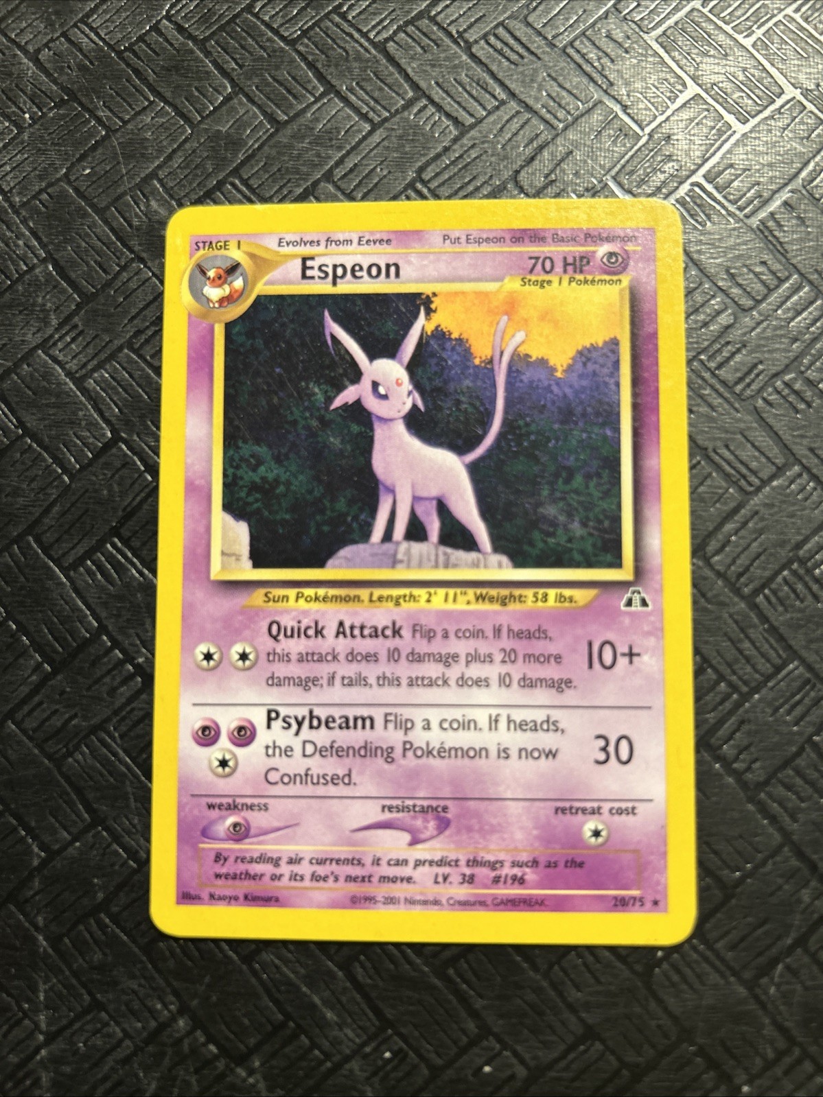 Pokemon TCG Espeon Neo Discovery Rare 20/75 Near Mint