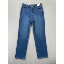Abercrombie Fitch Ultra High Rise 90s Straight Jeans Womens 31 Dark Wash Blue