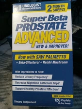 SuperBeta Prostate Advanced  Dietary Supplement -120 Caplets- New—Exp 12/26+