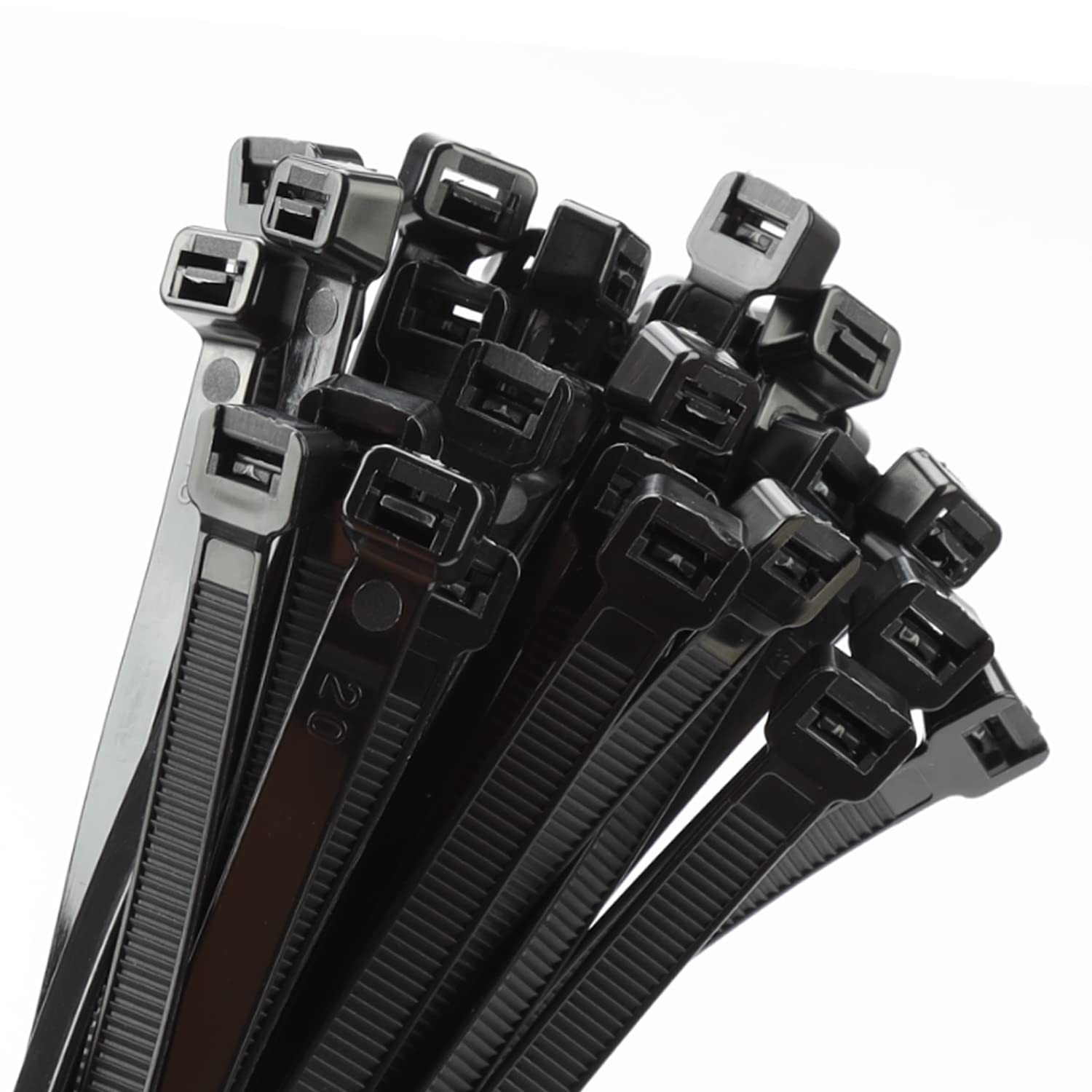 18 Inch Heavy Duty Black Zip Ties 100 Pack 200 LB Strength Ultra Strong Plastic Cable Ties