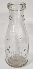 Sharpsville PA Totten Dairy Pint Milk Glass Bottle