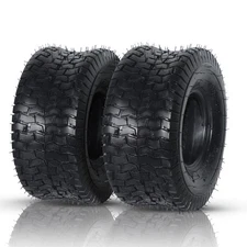 Two 15x6.00-6 15x6-6 15x6x6 Lawn Mower Garden Tractor Turf Tires 2 Ply Rated