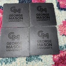 Set Of Four George Mason University , Cork Backed Coasters