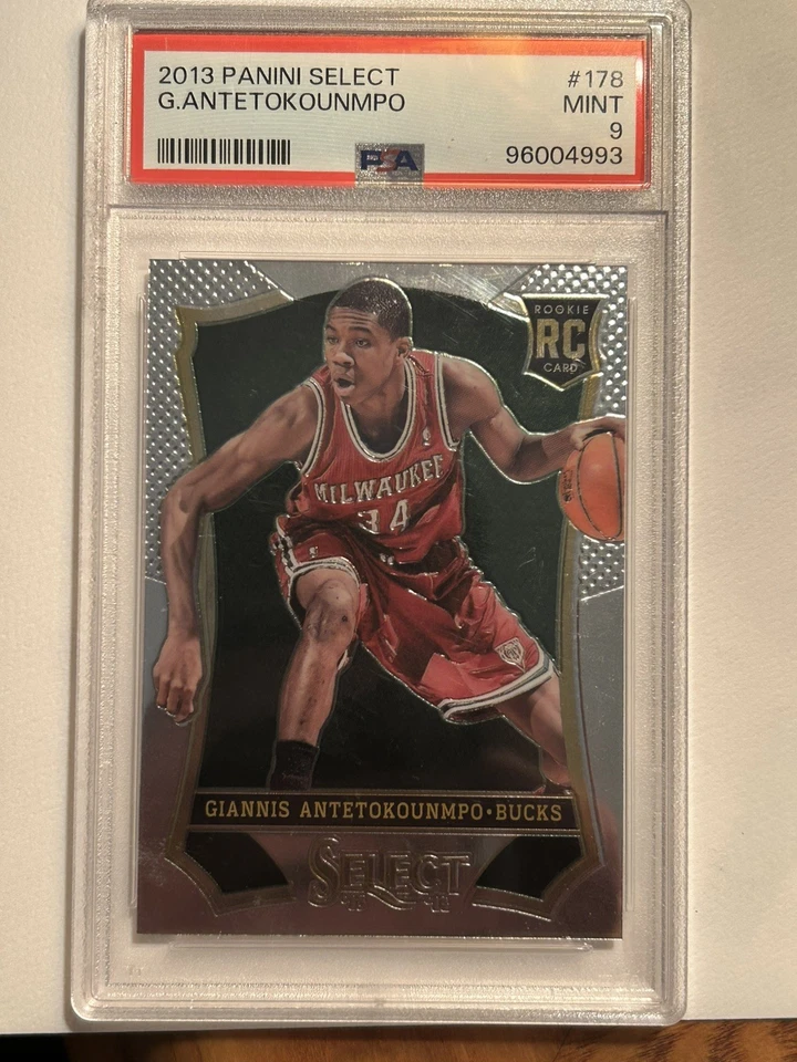 2013 Panini Select Яннис Antetokounmpo Milwaukee Bucks дебютант RC #178 PSA 9 - Изображение 2 из 3