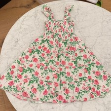 Hill House Home Tiny Ellie Nap Dress Girls 11/12 Pink Roses Smocked