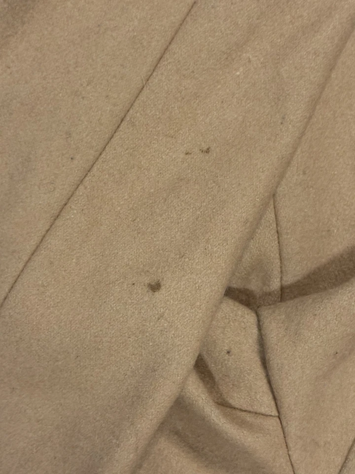 Casaco feminino Nine West mistura de lã bronzeada comprimento médio forrado ervilha tamanho 14 botão frontal - Imagem 3 de 4