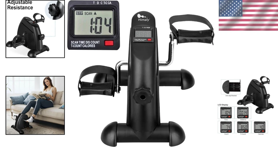 Adjustable Resistance Pedal Exerciser with LCD Display - Image 2 of 4