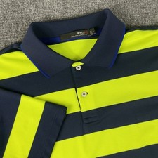 Ralph Lauren RLX Polo Shirt Mens Medium Striped Golf Performance Stretch