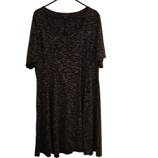 Lane Bryant Knit Dress, 22/24, Charcoal Gray/Black