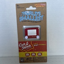 New Sealed Pkg Super Impulse World's Smallest Etch A Sketch Red 1.75"Wx1.5"Tall
