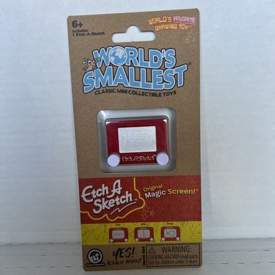 New Sealed Pkg Super Impulse World's Smallest Etch A Sketch Red 1.75''Wx1.5''Tall