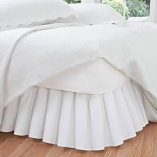 FRESH IDEAS Ideas Bedding Ruffled Bed Skirt, Classic 14 Drop Queen, White
