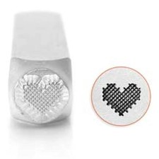 ImpressArt Patchwork Heart Metal Stamp 6mm Needlepoint Jewelry Stamping Tool DIY