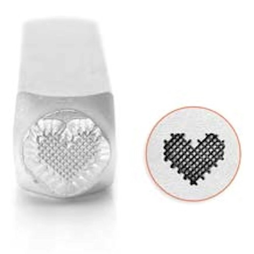 ImpressArt Patchwork Heart Metal Stamp 6mm Needlepoint Jewelry Stamping Tool DIY