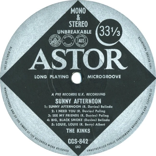 The Kinks - Sunny Afternoon-1967 (VG+/[VG+) - "Vinyl Record" - Image 3 of 4