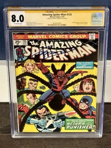 Amazing Spider-Man 135 CGC 8.0 SS Signed Gerry Conway 2nd Appearance Punisher
