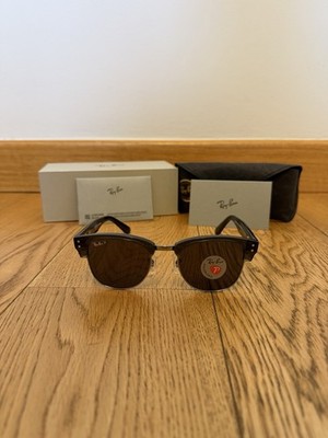 RAY-BAN polarisierte Sonnenbrille CLUBMASTER REVERSE RB R0504S 6707/81 51-21 145 grau