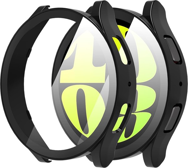 HüLle FüR Samsung Galaxy Watch 6 40Mm SchutzhüLle Hartglas Kratzfest Schwarz-image
