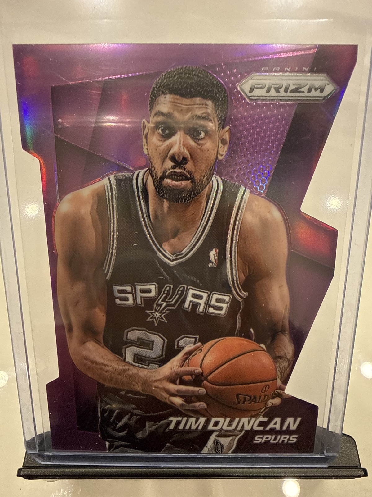 2014-15 Panini Prizm #34 Tim Duncan Prizms Purple Die Cut #/139