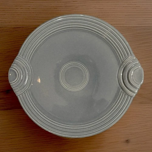 Fiestaware 12" x 11" Fiesta HCL Baby Blue Handled Cake Serving Plate Platter