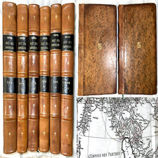 1750 HISTORY ROMAN EMPERORS J. CREVIER 6VL SET LEATHER MAPS CAESAR WAR POLITICS